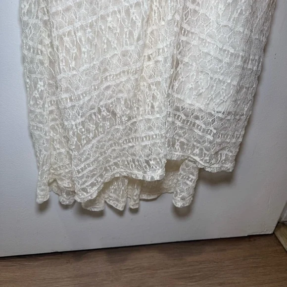 Abercrombie & Fitch Ivory Lace Maxi Dress NWT Size L - Picture 6 of 14